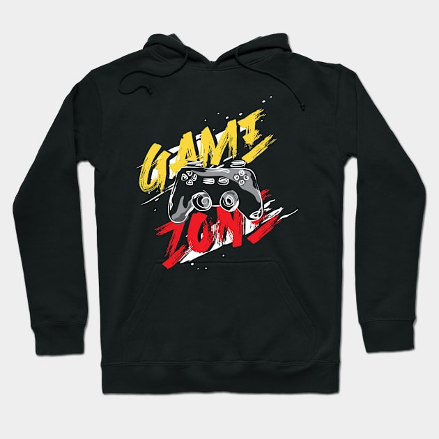 Game zone typography design with joystick illustration Hoodie by zwestshops